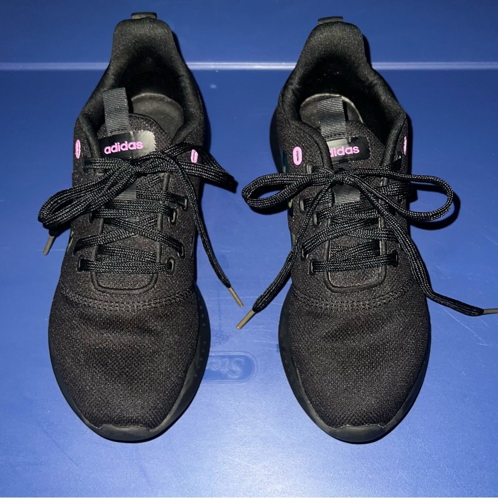 Adidas Black and Pink Cloudfoam Sneakers - Picture 4 of 12